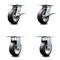 Service Caster 6 Inch Rubber on Aluminum Caster Set with Roller Bearing 2 Brakes and 2 Rigid SCC-35S620-RAR-SLB-2-R-2 - alternate 6